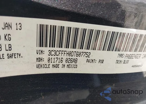 2013 Fiat 500 Abarth z USA, uszkodzony, nr VIN 3C3CFFFH0DT607752